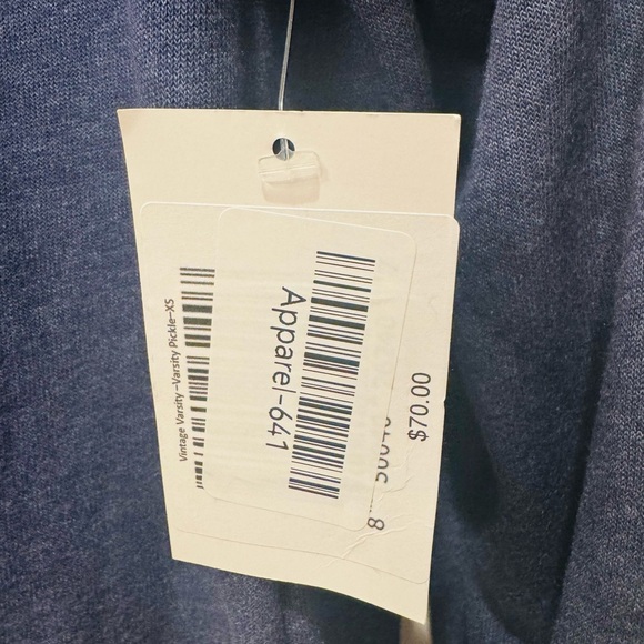 Varsity Pickle Crew Neck Sweater with Red and Cream Accents - Picture 3 of 5